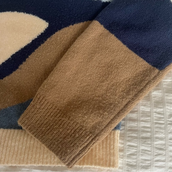 Oak + Fort CROPPED BOXY PATTERNED INTARSIA SWEATER - Picture 5 of 9